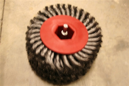 Twisted Steel Brush Made For A drill - 2" or 4" widths - QuickWood
